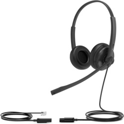 YEALINK YHS34-DUAL Diadema Alambrica YHS34 Dual de Yealink QD a RJ9 con Almohadillas de Cuero