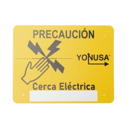 YONUSA SYSLETV2 Letrero de PRECAUCION para cercas electrificadas (21.8 x 17 cm)
