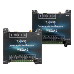 YONUSA WIE01 Convertidor de lectora para control de acceso (cableado a inalambrico) / 1 Wiegand / 2 Relevadores / 2 Entradas / Hasta 1.6 KM de distancia