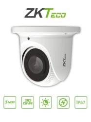 ZKTECO ZKT0040003 ZKTECO ES855P21CS7MI- Camara IP Domo 5 Megapixeles / Compresion H.265 / Lente de 2.8 mm / Alcance IR 30 mts / Microfono Integrado / Carcasa metalica / PoE / IP67 / P2P / ONVIF Profi