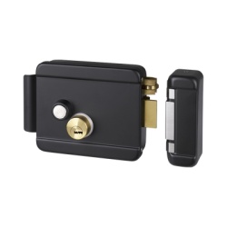 AccessPRO BL-ACCESSRIMB Cerradura Electrica con Boton de Salida / Incluye Llave / Exterior / Derecha / Color Negro