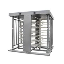 AccessPRO XT-200-CS Torniquete Doble / Cuerpo Completo / Interior/Exterior / 100% Acero con Pintura Gris / EJE CENTRAL de Acero Inoxidable / Acabado de Lujo / Alto Trafico