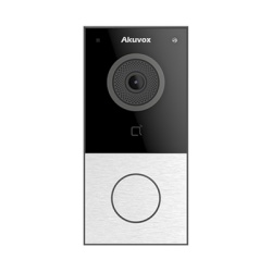 AKUVOX E12W DOORBELL / WIFI / 100% en la Nube / POE / Bluetooth / NFC / Lector de Tarjetas MIFARE / Notificacion en APP / Llamada Telefonica / SIP / ONVIF / IP65 / Camara 2 MP / Boton con Iluminacion