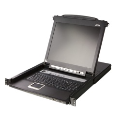 ATEN CL5708M Consola LCD single rail con switch KVM integrado |VGA PS/2-USB de 8 puertos | Conexion Daisy Chain | Modulo LCD 17" TFT-LCD