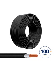 Cable Fotovoltaico carrete 100 metros lineales color Negro 6.8 mm / 100% Cobre / Calibre 10AWG / UL 4703/ Cubierta libre de halógenos cero propagación de llama / 2000 VDC