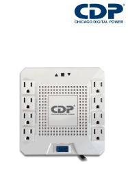 CHICAGO DIGITAL POWER CDP084043 CDP R-AVR1808 - Regulador para equipos electronicos de alto consumo 1800VA / 1000W con 8 tomas y proteccion.