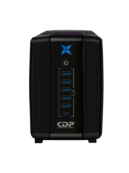 CHICAGO DIGITAL POWER CDP084049 CDP R-UPR508 - UPS Interactivo de 500 VA y 250W con 8 terminales de salida (4 con respaldo) auto reseteo incluye bateria de 12V 4.5AH y es libre de mantenimiento.