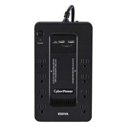 CYBERPOWER SX650U UPS de 650 VA/390 W Topologia Standby con Modo Ahorrador ECO Entrada 120 Vca NEMA 5-15P Con 8 Tomas NEMA 5-15R