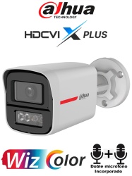 DAHUA DHT0290120 DAHUA DH-HAC-HFW1549XN-A-PRO - Camara Bullet 5MP WizColor/Imagen 24 Horas a Color/Correccion de Dist de Imagen Mediante IA/ Iluminador Int con Luz Calida/Hasta 50m Ilumin/Doble Mic In