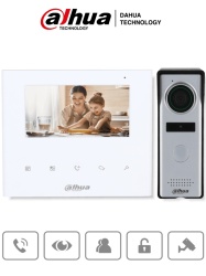 DAHUA DHT2390002 DAHUA DHI-KTA04 - Kit de videoportero analogico con monitor de 4.3" y botones tactiles. Incluye frente de calle con camara de 1.3 MP multiples tonos de timbre personalizables y func