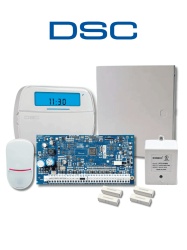 DSC DSC2480035 DSC NEO-ICON-SB - Paquete SERIE NEO con panel HS2032 de 8 zonas cableadas expandible a 32/Teclado de Iconos HS2ICN /Sensor PIR LC200- PI Cableado/2 contactos blancos cableados/Transform