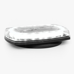 ECCO 5540CAC-VM Mini torreta de 48 LED 10" Ambar/Claro Lente Transparente Iman y Encendedor de Vehiculo