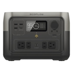 ECOFLOW EFR610 EcoFlow River 2 Max | Estacion de Energia Portatil 512Wh Litio LFP / 4 AC 500 W (Max. 1000W) / 1 USB-C 100W / 3 USB -A 12W / Cargador de Coche 8A a 12 o 24V / Conectividad WiFi y Blueto