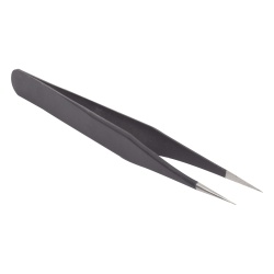 EPCOM POWERLINE EPTP6 Pinzas Antiestáticas / Acero Inoxidable / Recubrimiento ESD / Mango Ancho / Punta Afilada / 12.3 cm (4.8 in) / 17 g