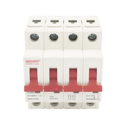 EPCOM POWERLINE FPV634PC20 Proteccion Termica 4P 20A Corriente Directa 1000 Vcc para Aplicacion Fotovoltaica Montaje Riel DIN
