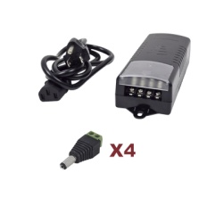 EPCOM POWERLINE K2-PS12DC4C Kit de fuente de poder / Entrada 110-220 VCA / Salida 12 VCC 5A / 4 salidas / Conectores JR52 / 6A PTC / 117x62x34.2 mm / 0.38x0.20x0.11 ft