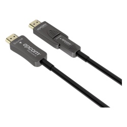 EPCOM PROAUDIO EP-FOH4K20M-D Cable HDMI Optico Activo| 4K Real | 20 m | 18 Gbps | 4K@60Hz 4:4:4 | HDMI 2.0b | HDCP 2.2 | HDR | ARC | Conector RX Desmontable |Â Plug and Play