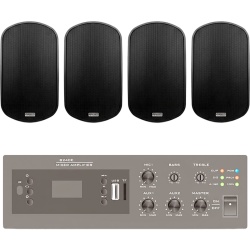 EPCOM PROAUDIO EPB240E/4WS50 Kit de Audio para Instalación / Amplificador 240W / 4 Altavoces de Pared 2 Vías / Sistema 70/100V / Bluetooth / USB / FM