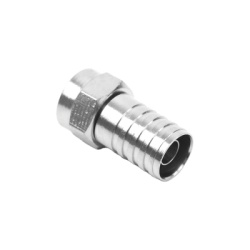 EPCOM TITANIUM TT-CON-535 Conector F Macho Plegable de Doble Blindaje para cable RG-59 Cuerpo de Bronce Niquelado.
