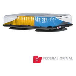 FEDERAL SIGNAL 454-300-CAB Barra de Luces HIGHLIGHTER LED SOLARIS con Montaje de Succion e Iman (dos colores domo claro)(Ambar-Azul)