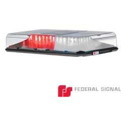 FEDERAL SIGNAL 454-301-CRW Barra de Luces HIGHLIGHTER LED SOLARIS con Montaje de Permanente (dos colores domo claro)(Rojo-Claro)