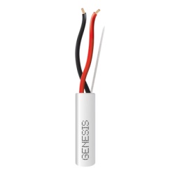 GENESIS 2114-1101/1000 Bobina de 305 Metros (1000 Pies) de Cable 2 x 18 AWG / Riser / Blanco / Para Aplicaciones en Alarmas de Intrusion Control de Acceso Interfonos TV Porteros Automatizacion Audio y