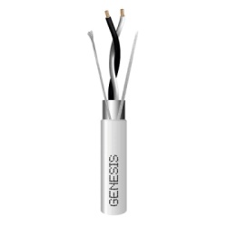 GENESIS 3320-1001 Carrete de 305 Metros (1000 Pies) / Cable 2 x 22 AWG / Color Blanco / Blindado / Plenum / Trenzado para Aplicaciones de Transmision de Datos a Alta Velocidad para Automatizacion EIA-