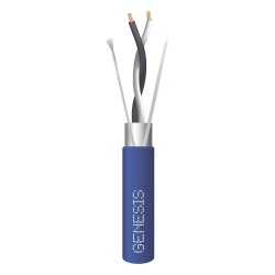 GENESIS 3320-2106 Bobina de 305 Metros (1000 Pies) / Cable 2 x 22 AWG / Color Azul / Blindado / Plenum / Trenzado para Aplicaciones de Transmision de Datos a Alta Velocidad para Automatizacion EIA-485