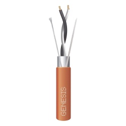 GENESIS 3322-1003 Carrete de 305 Metros (1000 Pies) / Cable 2 x 18 AWG / Color Naranja / Blindado / Plenum / Trenzado para Aplicaciones de Transmision de Datos a Alta Velocidad para Automatizacion EIA