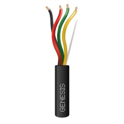 GENESIS 4152-1008 Carrete de Cable de 305 Metros (1000 Pies) / 4 x 16 AWG / Cable Direct Burial / Color Negro / Para Uso en Intemperie / Uso en Aplicaciones en Sistemas de Deteccion de Incendio y Sist