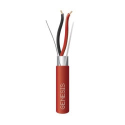 GENESIS 4408-1004 Carrete de 305 Metros (1000 Pies) de Alambre / 2 x 14 AWG / Riser / BLINDADO / Tipo FPLR / Color Rojo / Para Aplicaciones en Sistemas de Deteccion de Incendio y Sistemas de Evacuacio