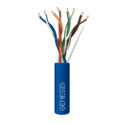 GENESIS 6360-1106/1000 Bobina de Cable de 305 Metros (1000 Pies) / UTP Cat6 Riser / Color Azul / UL CMR Probado a 350 MHz / Para Aplicaciones de CCTV Redes de Datos IP Megapixel / Control RS485