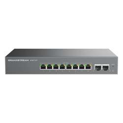 GRANDSTREAM GWN7721P Switch L2 Lite Administrable de 10 Puertos / 8 Puertos Ethernet 2.5 Gigabits / 2 Puertos SFP+ 10 Gigabits / PoE+ 802.3af/at / VLAN 802.1Q / QoS / IGMP Snooping / Montaje en Escrit