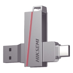 HIKSEMI by HIKVISION HS-USB-E307C/128G Memoria USB Dual de 128 GB / USB-C y USB-A / Transferencia de Alta Velocidad / Metalica / Compatible con Dispositivos Moviles Windows Mac y Linux