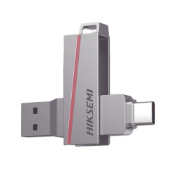 HIKSEMI by HIKVISION HS-USB-E307C/128G Memoria USB Dual de 128 GB / USB-C y USB-A / Transferencia de Alta Velocidad / Metalica / Compatible con Dispositivos Moviles Windows Mac y Linux