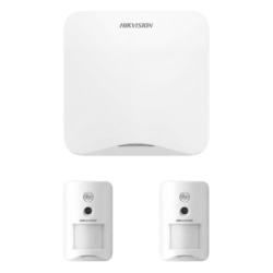 HIKVISION AXHOME-KIT-GSM-PIR-CAM Kit de Alarma Inalámbrico / Wi-Fi 2.4 GHz y GSM 3G/4G / 16 Zonas Configurables / 2 Cámaras PIR con Verificación Visual / Alcance Radio 1200 m / Inmunidad Mascotas 24 kg