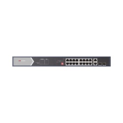 HIKVISION DS-3E0520HP-E Switch Gigabit PoE+ / No Administrable / 16 Puertos 1000 Mbps PoE+ (4 Puertos PoE++ 90 W) / 2 Puertos 1000 Mbps Uplink + 2 Puertos SFP de Uplink / Modo Extendido hasta 300 Metr