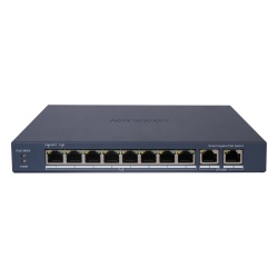 HIKVISION DS-3E1510P-EI Switch PoE+ Administrable / 8 Puertos Gigabit PoE+ / 2 Puertos Uplink Gigabit / PoE Extendido 300 m (984.3 ft) / 110 W / Gestión en Nube