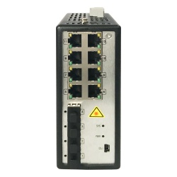 HIKVISION DS-3T3512P Switch Industrial Administrable / 8 Puertos Gigabit PoE+ 30W / 4 Puertos SFP / 250W Total / 48-57 VCD / -40°C a 75°C / 140×52×110 mm / 5.5×2.0×4.3 pulgadas