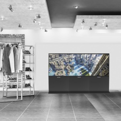 HIKVISION DS-CW3X2LUY-55 Kit Videowall Comercial 3X2 / Incluye 6 Pantallas 55" / 2 Controladores de 2 Entradas HDMI / Base de Piso