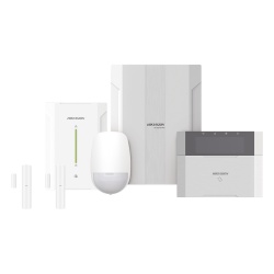 HIKVISION DS-PHA64-LP/RF Kit Panel de Alarma Híbrido / 64 Zonas / Teclado LCD con Lector de Tags / PIR Inalámbrico 15 m (49.2 ft) / Expansor Speed-X Bus