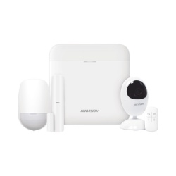 HIKVISION DS-PWA48-KS/CAM (AX PRO) KIT de Alarma AX PRO con GSM (3G/4G) / Incluye: 1 Hub con bateria de respaldo / 1 Sensor PIR / 1 Contacto Magnetico / 1 Control Remoto / 1 Camara IP / Wi-Fi / Compat