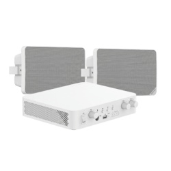 HIKVISION DS-QAE-KIT-0120G Kit de Audio / 70V-100V / 2 Altavoces de Pared / Bluetooth / 2 Zonas / 80W / Control Web