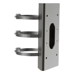 HIKVISION DS1475ZJSUS/BJZ Soporte de Montaje para Poste / Acero Inoxidable SUS304 / Diámetro Ajustable 67-127 mm / 4 Agujeros M8 y M4