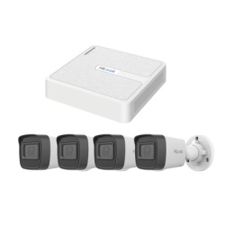 HiLook by HIKVISION KIPH4B/2MP Kit IP 2 Megapixel / NVR de 8 Canales con 8 Puertos PoE / 4 Camaras IP Bala para Exterior