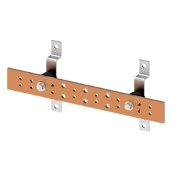HOFFMAN DGTB216 Barra de Tierra para Telecomunicaciones De Cobre Electrochapado / 0.25 x 2.00 x 16.00 pulgadas / 12 Puntos de Conexion / Incluye Soportes y Conectores / Anticorrosivo