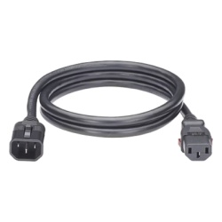 HOFFMAN EP1314048X125 Cable de Alimentacion Electrica Con Bloqueo de Seguridad de IEC C14 a IEC C13 1.2 Metros de Largo Color Negro 1 Pieza