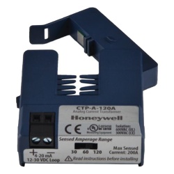 HONEYWELL BMS CTP-10V-120A Transductor de corriente tipo nucleo partido con salida 0-10 Vdc y rangos seleccionables de 30 60 o 120 A