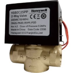 HONEYWELL BMS VS93B15NT Válvula de control eléctrica de 3 vías para fancoil, retorno por resorte, normalmente cerrada, 110 V CA, DN15 (1/2"), conexión NPT