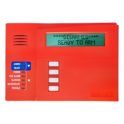 HONEYWELL HOME RESIDEO 6160-CR Teclado Alfanumérico LCD 2 Líneas / Gabinete Rojo / LEDs de Incendio, Supervisión y Falla / Compatible VISTA-32FB, 128FBP, 250FBP